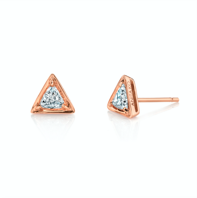 Anita Ko TRIANGLE SHAPED DIAMOND STUD EARRINGS