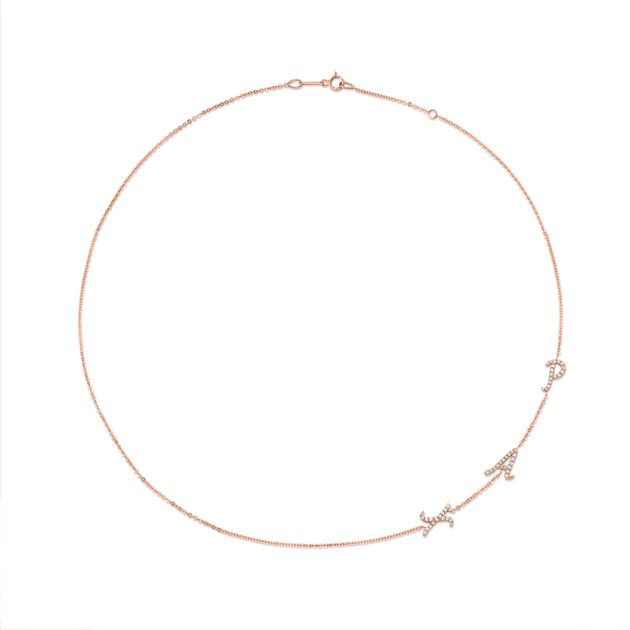 Anita Ko TRIPLE DIAMOND INITIAL NECKLACE