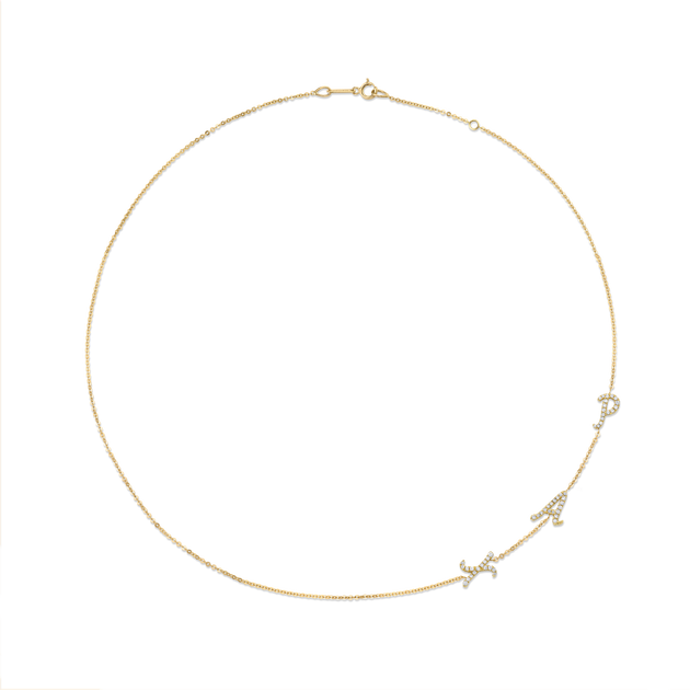 anita ko TRIPLE DIAMOND INITIAL NECKLACE