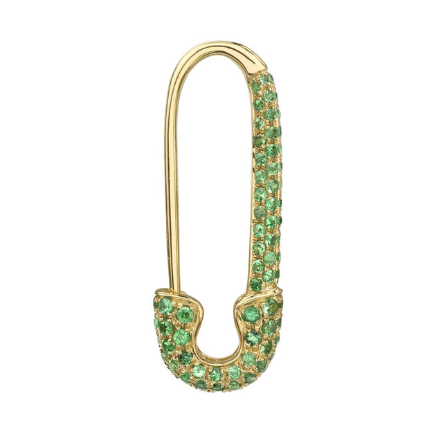 Anita Ko TSAVORITE SAFETY PIN EARRING