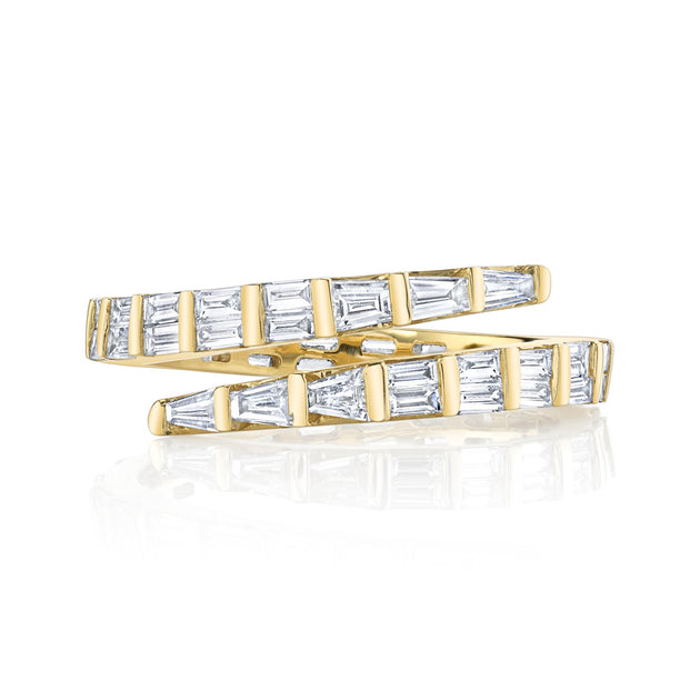 anita ko TWO ROW BAGUETTE DIAMOND PINKY COIL RING