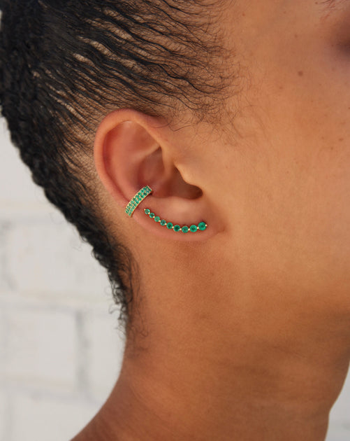 Anita Ko TWO ROW EMERALD EAR CUFF