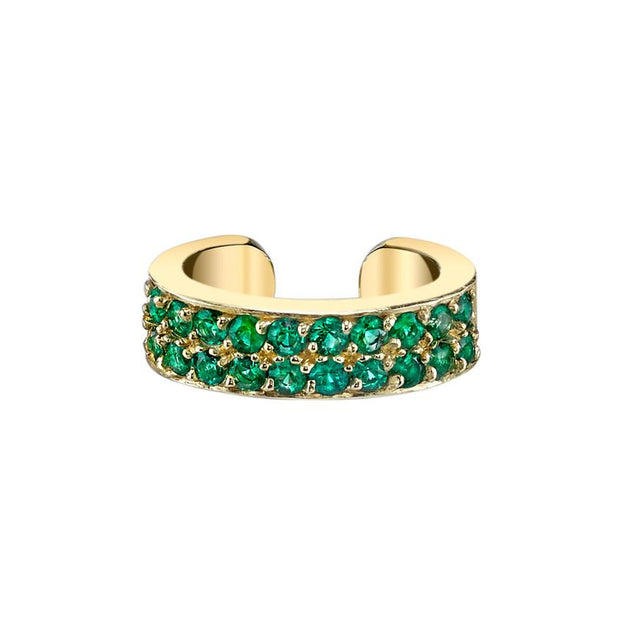 anita ko TWO ROW EMERALD EAR CUFF