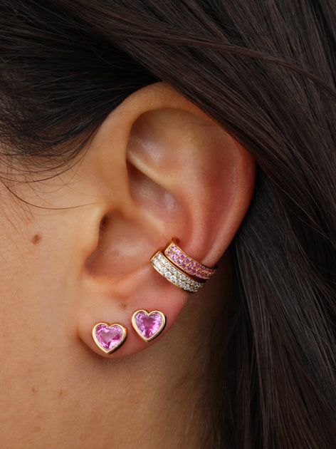 Anita Ko TWO ROW PINK SAPPHIRE EAR CUFF