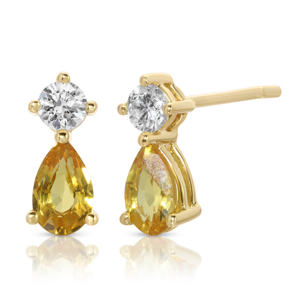 anita ko YELLOW SAPPHIRE VIOLET STUD EARRINGS