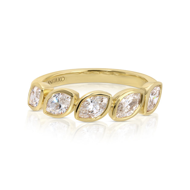 anita ko BEZELED MARQUISE DIAMOND DEMI-ETERNITY BAND