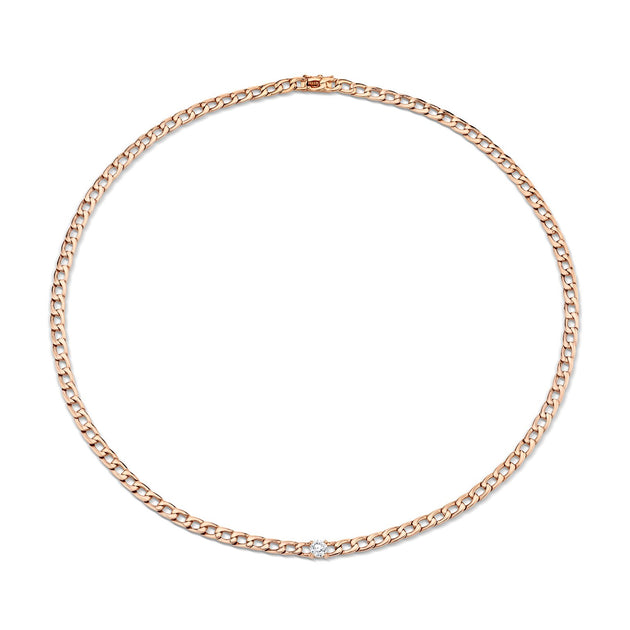 Anita Ko CHAIN LINK CHOKER WITH ROUND DIAMOND CENTER
