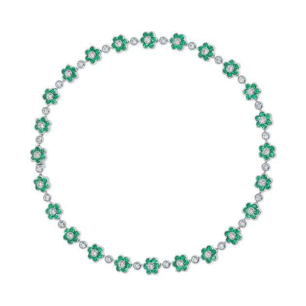 Anita Ko COLOMBIAN EMERALD AND DIAMOND FLORA CHOKER
