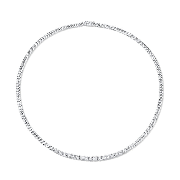 Anita Ko CUBAN LINK AND SHORT LINE DIAMOND NECKLACE