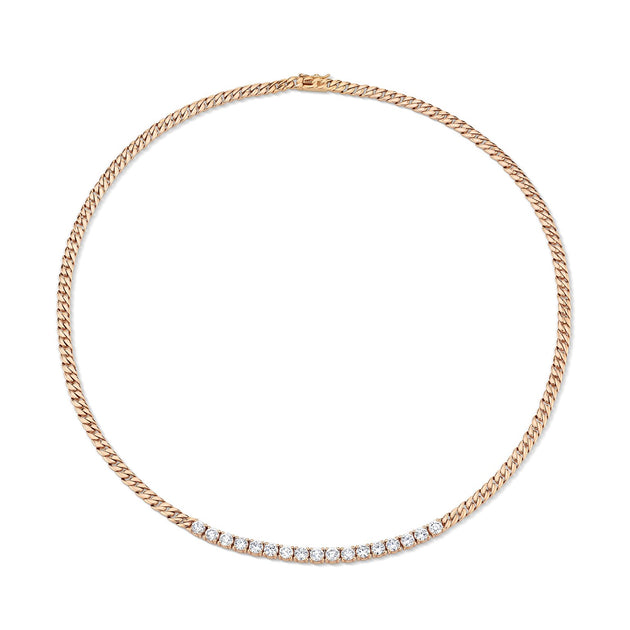 Anita Ko CUBAN LINK AND SHORT LINE DIAMOND NECKLACE