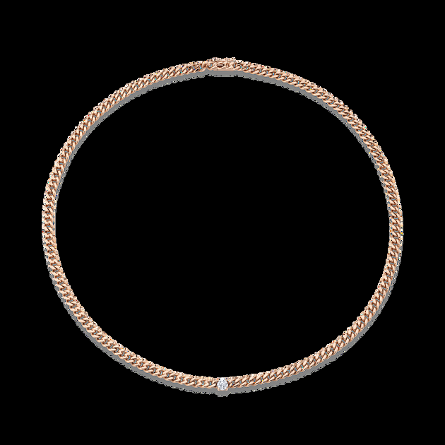 Anita Ko CUBAN LINK NECKLACE WITH ROUND DIAMOND CENTER
