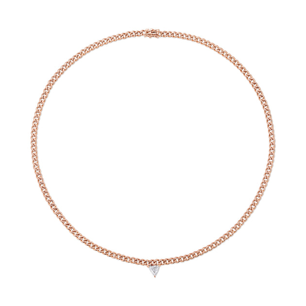 anita ko CUBAN LINK NECKLACE WITH TRILLION DIAMOND CENTER