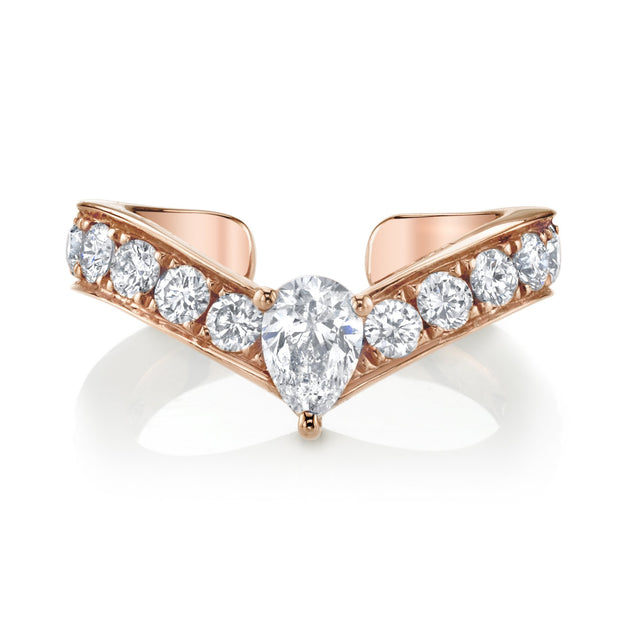 Anita Ko CURVED DIAMOND EAR CUFF WITH PEAR DIAMOND CENTER