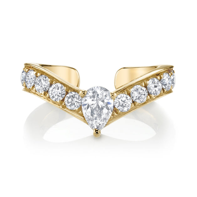 Anita Ko CURVED DIAMOND EAR CUFF WITH PEAR DIAMOND CENTER