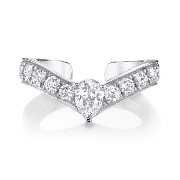 anita ko CURVED DIAMOND EAR CUFF WITH PEAR DIAMOND CENTER