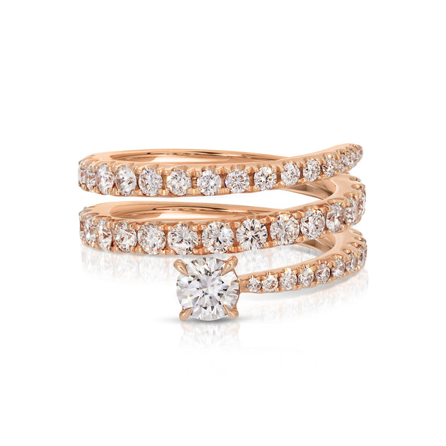 Anita Ko DIAMOND COIL RING WITH ROUND DIAMOND POINT