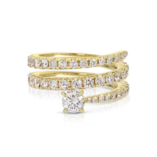 Anita Ko DIAMOND COIL RING WITH ROUND DIAMOND POINT