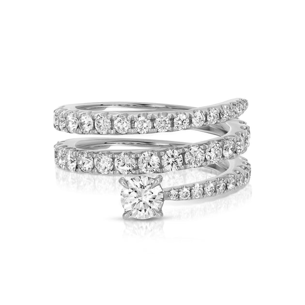 anita ko DIAMOND COIL RING WITH ROUND DIAMOND POINT