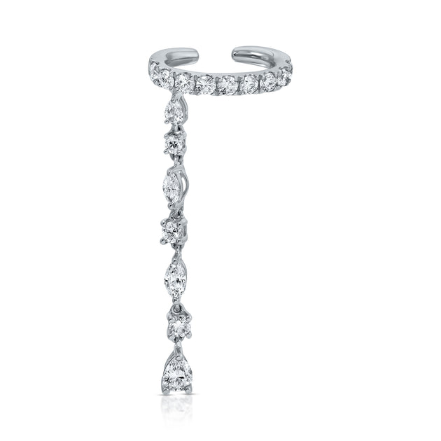 Anita Ko DIAMOND EAR CUFF WITH PEAR ROUND MARQUISE DIAMOND DROP