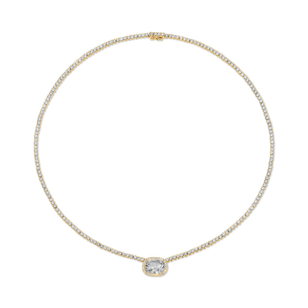Anita Ko DIAMOND HEPBURN CHOKER WITH OLD MINE CUSHION CUT DIAMOND CENTER