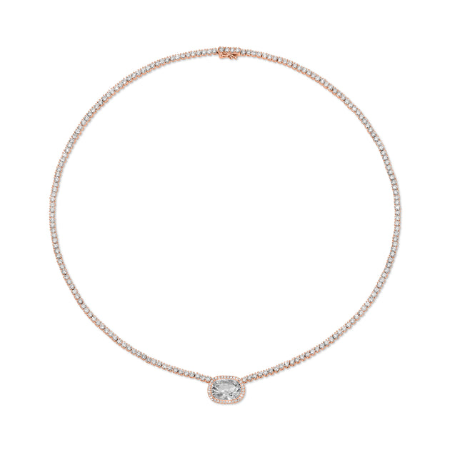 Anita Ko DIAMOND HEPBURN CHOKER WITH OLD MINE CUSHION CUT DIAMOND CENTER