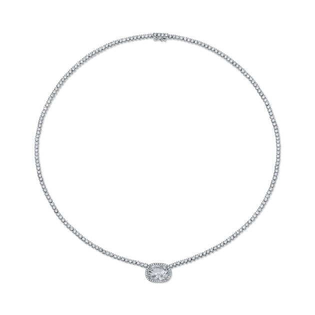 anita ko DIAMOND HEPBURN CHOKER WITH OLD MINE CUSHION CUT DIAMOND CENTER