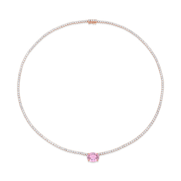 anita ko DIAMOND HEPBURN CHOKER WITH OVAL SHAPED PINK SAPPHIRE