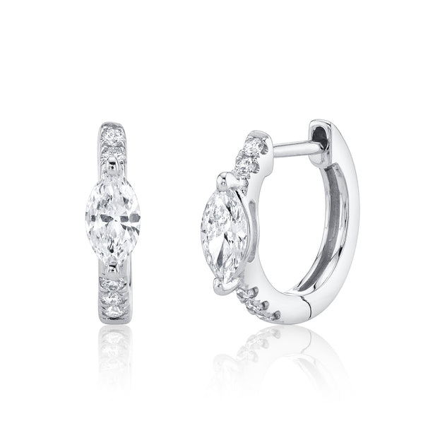 Anita Ko DIAMOND HUGGIES WITH MARQUISE DIAMOND CENTER