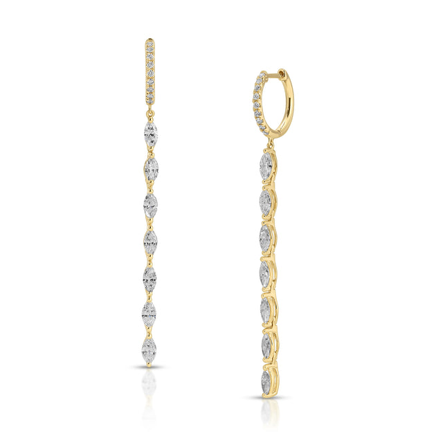 anita ko DIAMOND HUGGIES WITH SEVEN MARQUISE DIAMOND DROPS