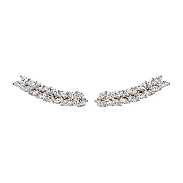 Anita Ko DOUBLE ROW MARQUISE DIAMOND FLOATING EARRINGS
