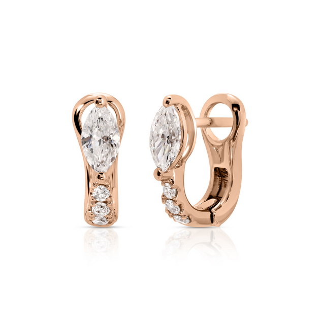 Anita Ko FLAT PAVE DIAMOND HUGGIES WITH MARQUISE DIAMONDS