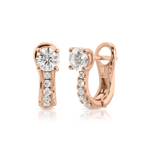 Anita Ko FLAT PAVE DIAMOND HUGGIES WITH ROUND DIAMONDS