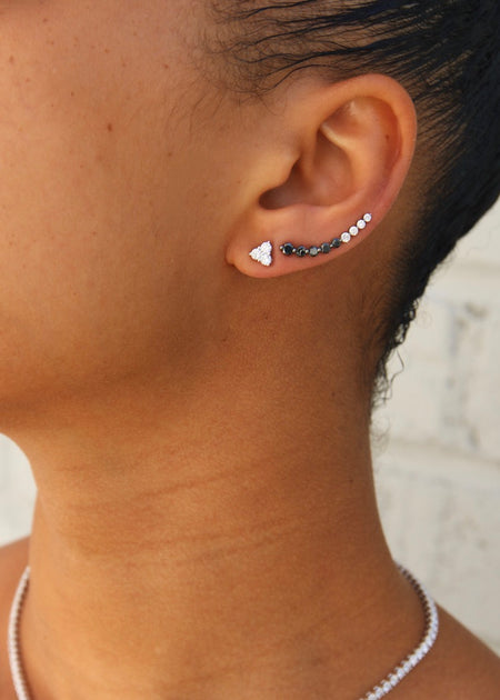 Anita Ko FLOATING DIAMOND AND BLACK DIAMOND EARRING