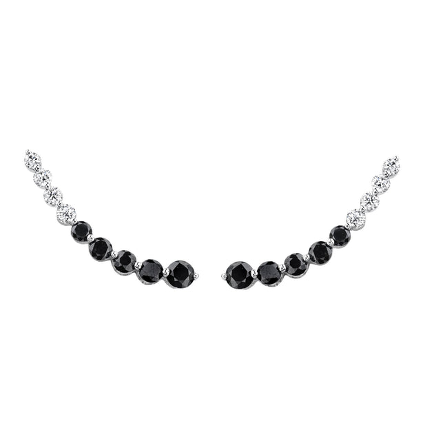 anita ko FLOATING DIAMOND AND BLACK DIAMOND EARRING