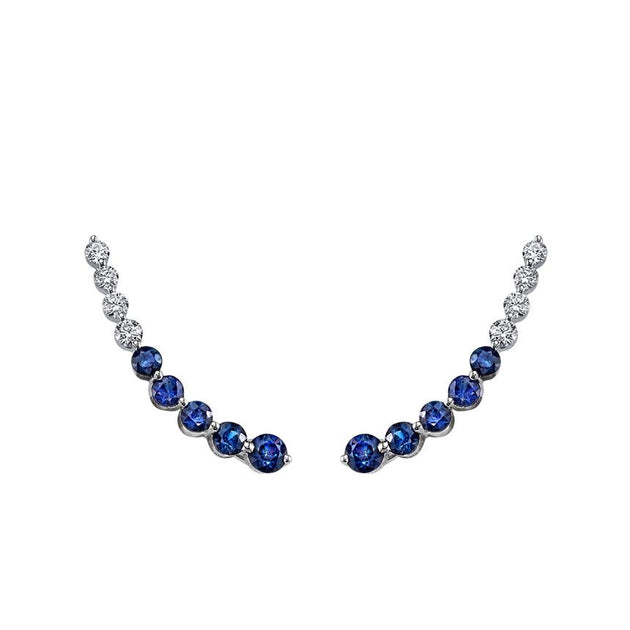 anita ko FLOATING DIAMOND AND BLUE SAPPHIRE EARRING