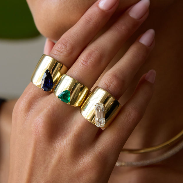 Anita Ko GALAXY RING WITH TRILLION COLOMBIAN EMERALD