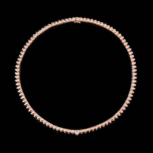 Anita Ko HEART WITH BEZELED DIAMOND CENTER NECKLACE