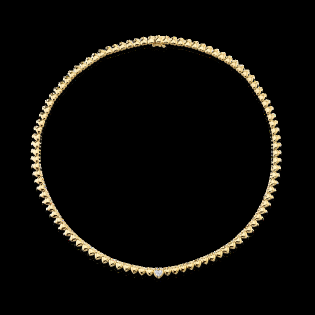 anita ko HEART WITH BEZELED DIAMOND CENTER NECKLACE