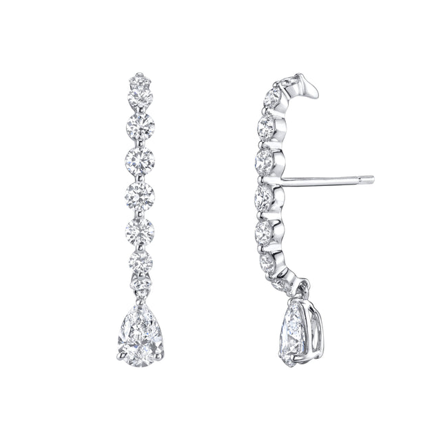 Anita Ko LARGE DIAMOND LOBE CUFF WITH PEAR DIAMOND DROP