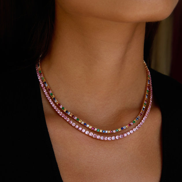 Anita Ko MULTI-COLORED DIAMOND AND GEMSTONE HEPBURN NECKLACE