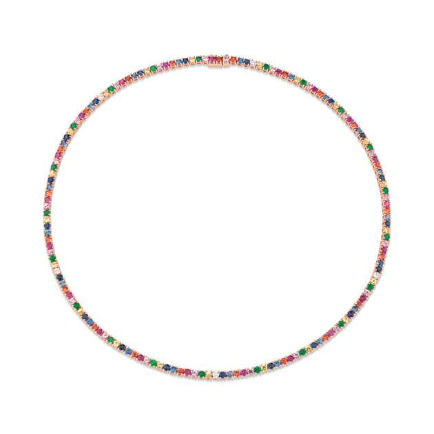 anita ko MULTI-COLORED DIAMOND AND GEMSTONE HEPBURN NECKLACE