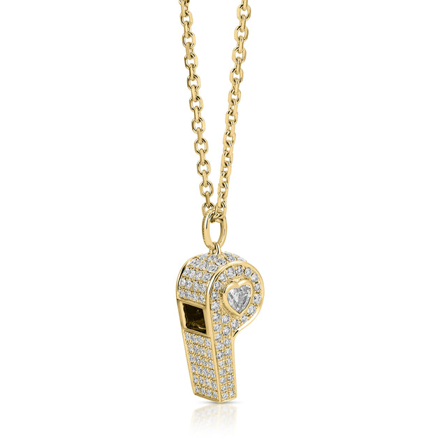 anita ko PAVE DIAMOND BABY WHISTLE WITH HEART DIAMOND