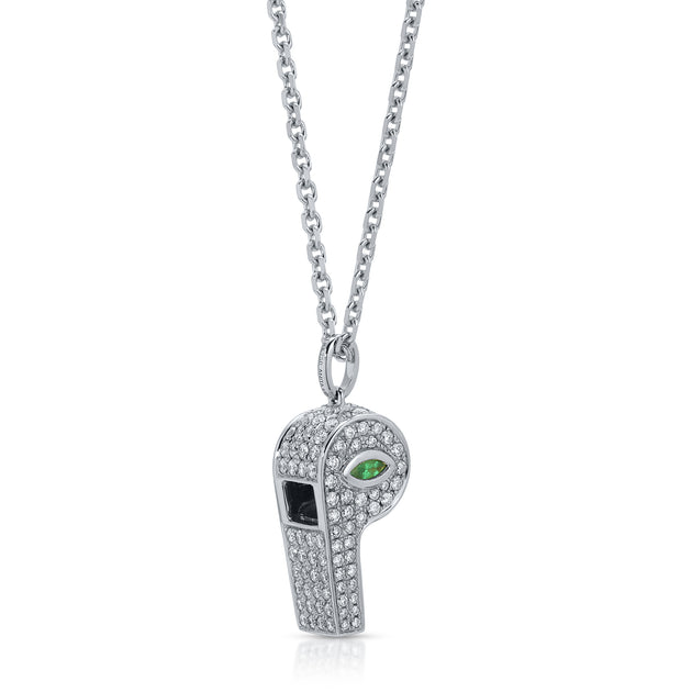 Anita Ko PAVE DIAMOND BABY WHISTLE WITH MARQUIS EMERALD
