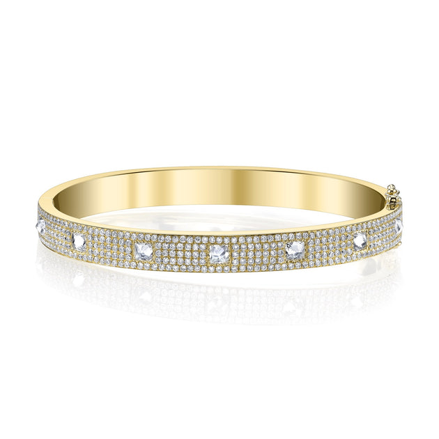 Anita Ko PAVE DIAMOND INVERTED PRINCESS CUT OVAL BRACELET