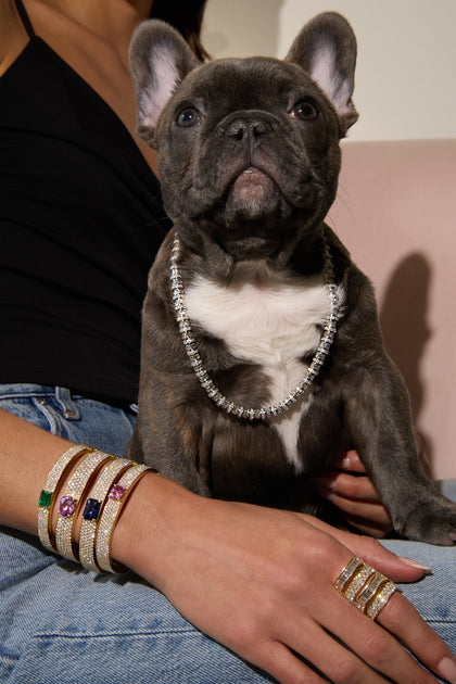 Anita Ko PAVE DIAMOND OVAL BRACELET WITH OVAL PINK SAPPHIRE CUSHION CENTER