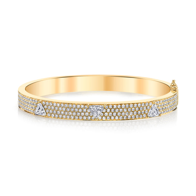 Anita Ko PAVE DIAMOND OVAL BRACELET WITH THREE TRILLION DIAMONDS