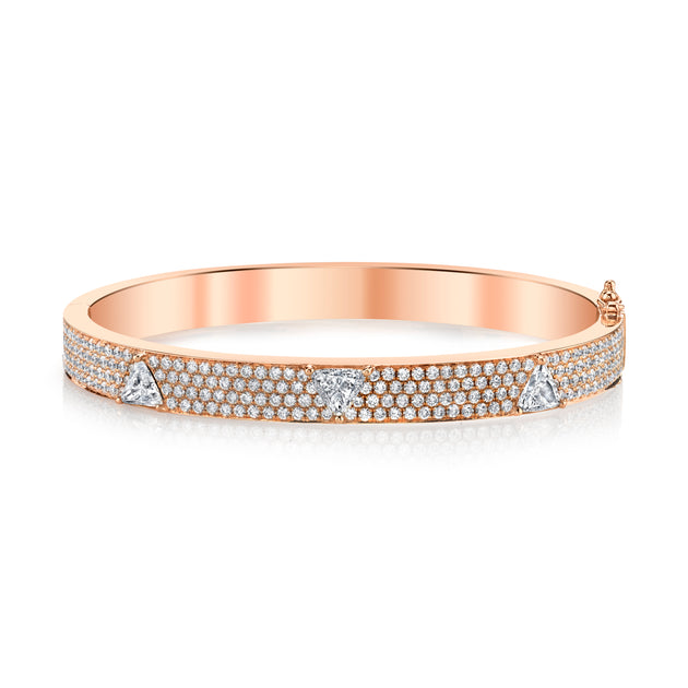 Anita Ko PAVE DIAMOND OVAL BRACELET WITH THREE TRILLION DIAMONDS