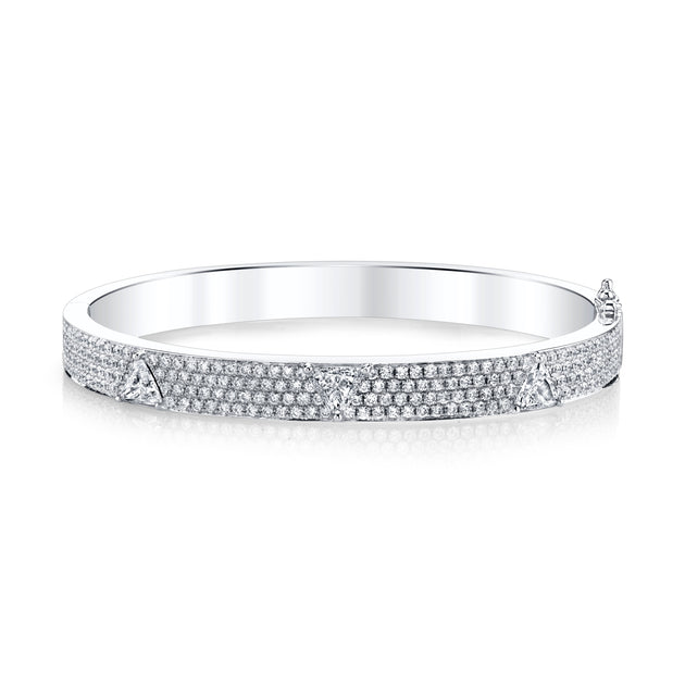 anita ko PAVE DIAMOND OVAL BRACELET WITH THREE TRILLION DIAMONDS