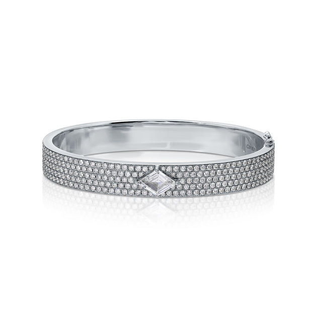 anita ko PAVE OVAL BRACELET WITH LOZENGE STEP-CUT DIAMOND