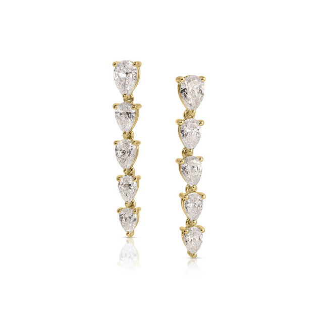 Anita Ko QUINN GRADUATED PEAR DIAMOND DROP EARRINGS